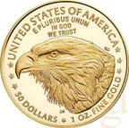 1 Unze Goldmünze American Eagle 2021 - neues Design Type 2 - polierte Platte