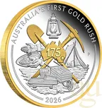 1 Unze Silbermünze Australien 175 Jahre Gold Rush 2026 teilvergoldet - polierte Platte