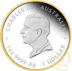 1 Unze Silbermünze Australien 175 Jahre Gold Rush 2026 teilvergoldet - polierte Platte
