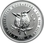 1 Kilogramm Silbermünze Australien Kookaburra 2001