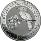 1 Kilogramm Silbermünze Australien Kookaburra 2000