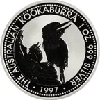1 Kilogramm Silbermünze Australien Kookaburra 1997