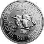 1 Kilogramm Silbermünze Australien Kookaburra 1994