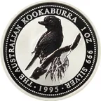 2 Unzen Silbermünze Australien Kookaburra 1995