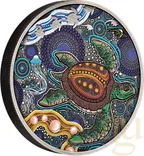 2 Unzen Silbermünze Australien Turtle Yaunati 2026 Antik Finish - coloriert