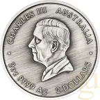 2 Unzen Silbermünze Australien Turtle Yaunati 2026 Antik Finish - coloriert