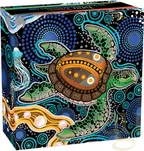 2 Unzen Silbermünze Australien Turtle Yaunati 2026 Antik Finish - coloriert