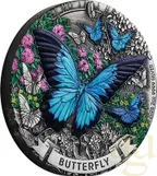 2 Unzen Silbermünze Australien Butterfly 2026 Antik Finish - coloriert