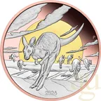 5 Unzen Silbermünze Wonders of Australia - The Outback 2026 - polierte Platte - teilvergoldet