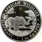 1 Unze Silbermünze Somalia Elefant 2019 Privy Mark Schwein