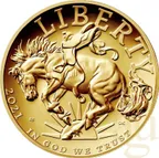 1 Unze Goldmünze American Liberty Mustang 2021 - polierte Platte - High Relief