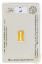 0,5 Gramm Goldbarren C. Hafner