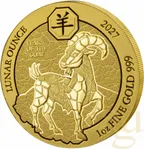 1 Unze Goldmünze Ruanda Lunar Ziege 2027