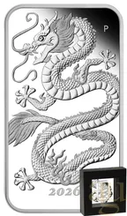 1 Unze Silbermünze Perth Mint Rectangular Dragon 2026 - polierte Platte