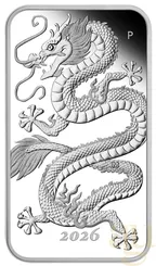 1 Unze Silbermünze Perth Mint Rectangular Dragon 2026 - polierte Platte