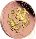 Australien Five Sovereign 2025 - polierte Platte reverse teilvergoldet