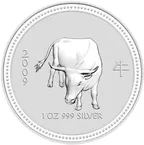 1 Kilogramm Silbermünze Australien Lunar I Ochse 2009