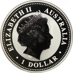 2 Unzen Silbermünze Australien Kookaburra 2001