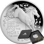 1 Unze Silbermünze Australien RAM Lunar Pferd 2026 Domed - Proof