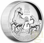5 Unzen Silbermünze Australien Lunar III Pferd 2026 polierte Platte - High Relief