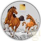 1 Kilogramm Silbermünze Australien Lunar III Pferd 2026 - coloriert mit 1g Gold Privy Mark