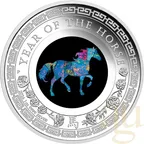 1 Unze Silbermünze Australien Lunar III Opal Pferd 2026 - polierte platte