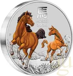 1 Kilogramm Silbermünze Australien Lunar III Pferd 2026 - coloriert