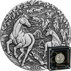 2 Unzen Silbermünze Australien Lunar III Pferd 2026 - Antik Finish