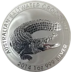 1 Unze Silbermünze Australien Salzwasser Krokodil 2014