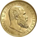 10 Mark Goldmünze Wilhelm II König von Württemberg