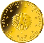 1/2 Unze Goldmünze -  100 Euro Kloster Lorsch 2014 (F)