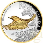2 Unzen Silbermünze Australien Kookaburra 2026 teilvergoldet - polierte Platte - High Relief