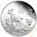 1/2 Unze Silbermünze Australien Lunar III Ziege 2027 - polierte Platte