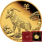 1 Unze Goldmünze Australien Lunar III Ziege 2027 - polierte Platte