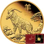 1/4 Unze Goldmünze Australien Lunar III Ziege 2027 - polierte Platte
