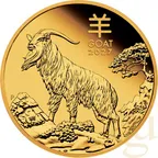 1/10 Unze Goldmünze Australien Lunar III Ziege 2027 - polierte Platte