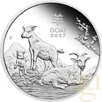Silbermünze Australien Lunar III Ziege 2027 - polierte Platte - Three Coin Set