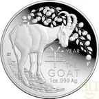 1 Unze Silbermünze Australien RAM Lunar Ziege 2027 Domed - Proof