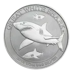 1/2 Unze Silbermünze Australien Great White Shark - weißer Hai - 2014
