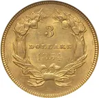 3$ Goldmünze Indian Princess Head 1857