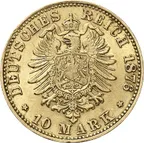 10 Mark Goldmünze Friedrich Grossherzog von Baden J186 (1875-1888)