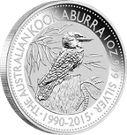 1 Unze Silbermünze Australien Kookaburra 2015