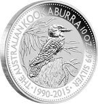 10 Unzen Silbermünze Australien Kookaburra 2015