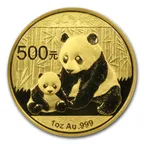 1/10 Unze Goldmünze China Panda 2012