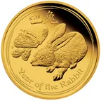 1/10 Unze Goldmünze Australien Lunar II Hase 2011 - polierte Platte
