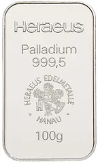 100 Gramm Palladiumbarren Heraeus