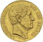 20 Francs Goldmünze Belgien Leopold I - 1865