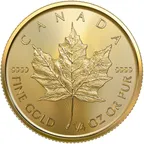 1/4 Unze Goldmünze Maple Leaf 2022