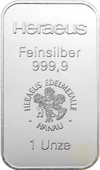 31,1 Gramm Silberbarren Heraeus