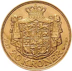 20 Kronen Goldmünze Dänemark Christian X.